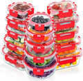 VERONES 30 Piece Glass Meal Prep Containers Set - Stackable Airtight