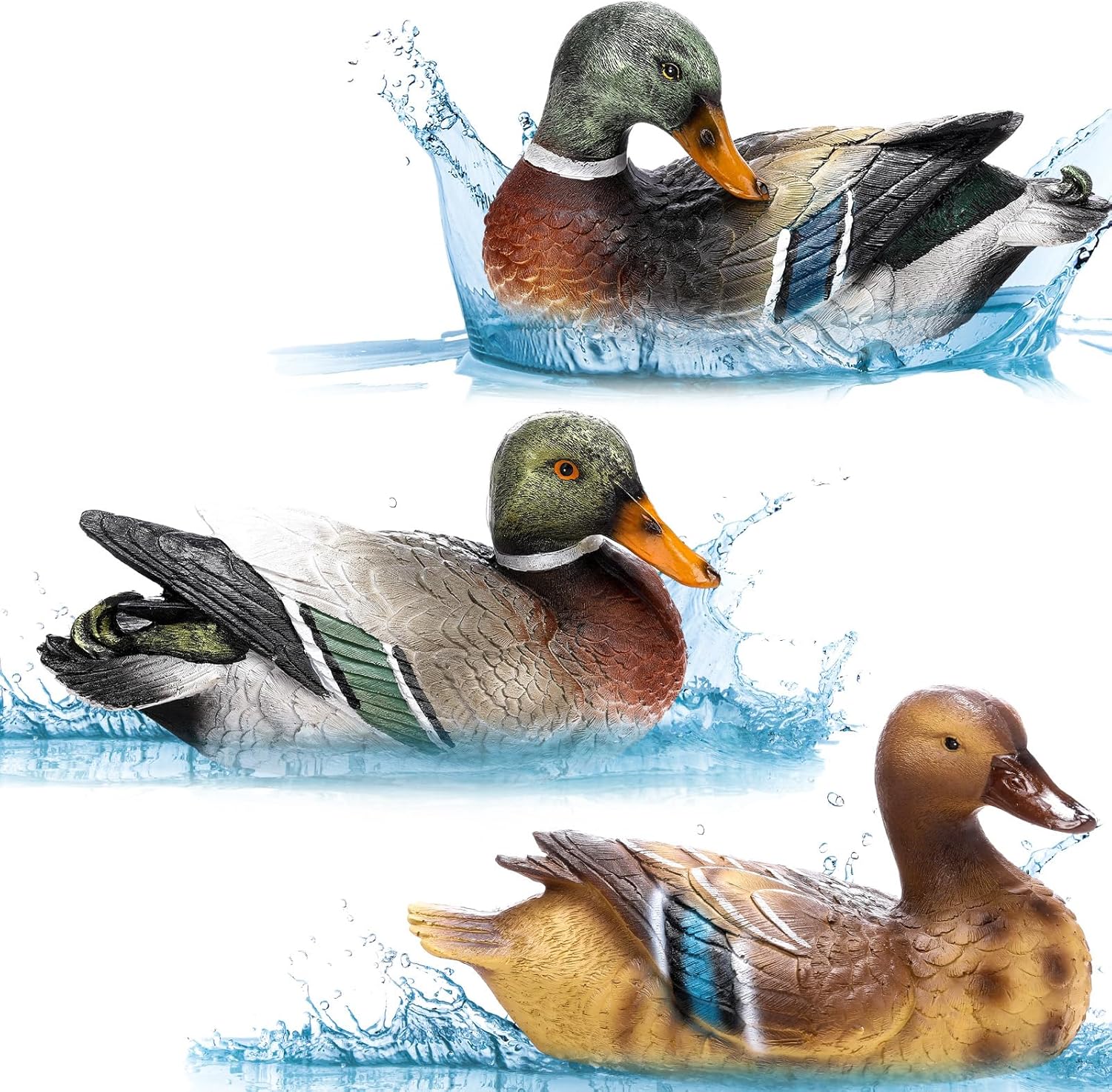 Floating Mallard Duck Decoys for Pool and Garden Decor