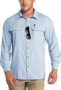 Men's UPF 50+ Long Sleeve Sun Protection Shirt - Convertible Sleeves