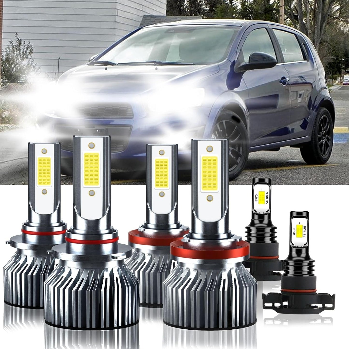 9005 H11 5202 Fog Light Bulbs for Chevrolet Sonic 2017-2018