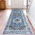 KOZYFLY Runners for Hallways 2.6x8 Ft Boho Runner Rug - Soft Faux Wool