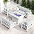 LayinSun Aluminum Furniture Set with Fire Pit Table for Outdoors