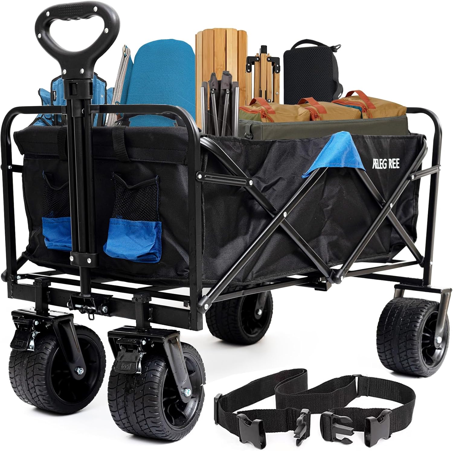 PELEGTREE Collapsible Wagon Cart: 300lbs Capacity