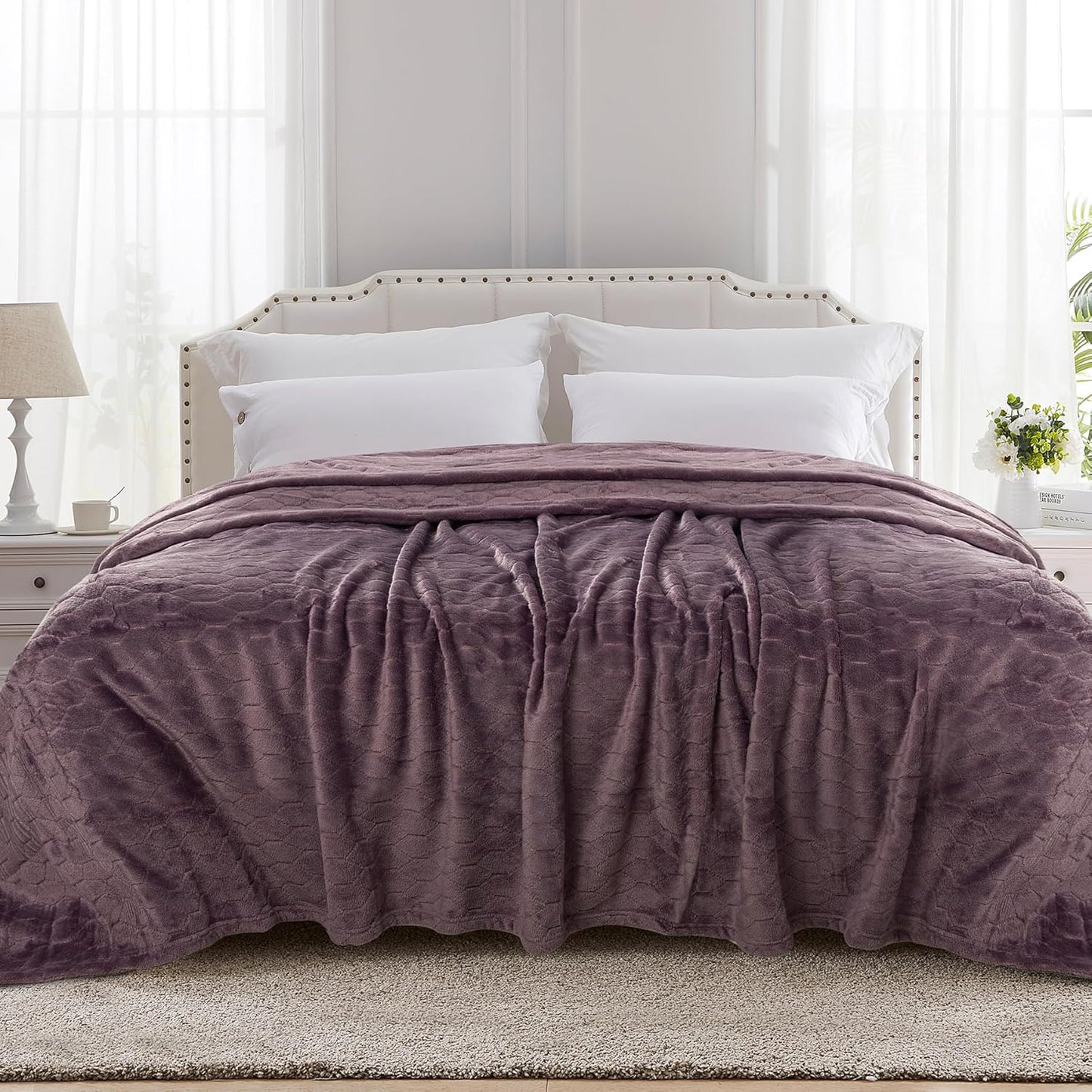 TOONOW Fleece Bed Blanket King Size for Cozy Comfort and Style