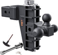 Adjustable Trailer Hitch Tri-Ball 6 in Drop Hitch Fits 2.5-In Receiver