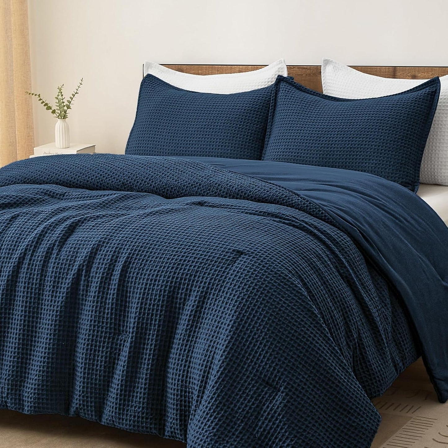 PHF Ultra Soft Waffle Weave Comforter Set for California King