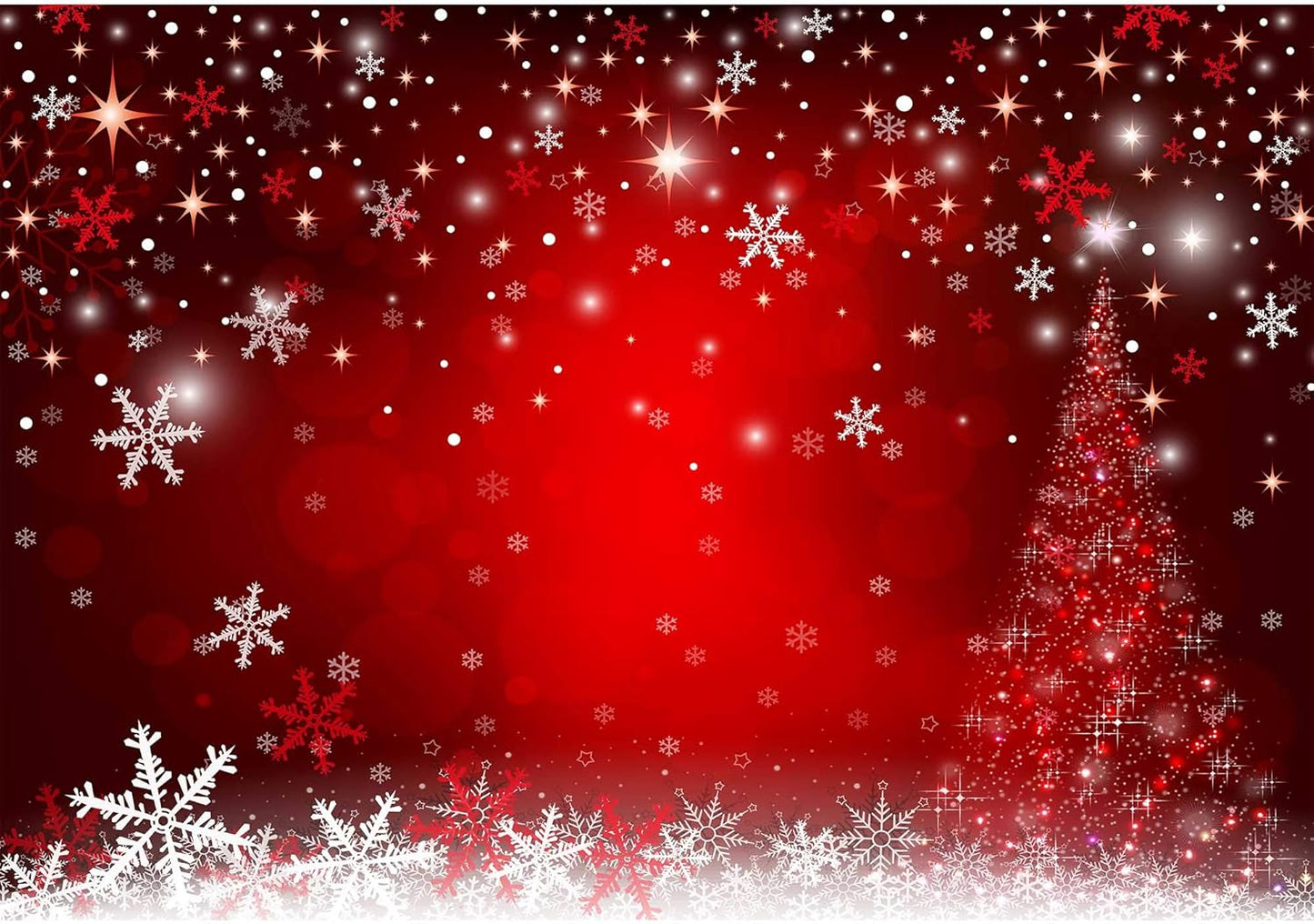 10X8ft Soft Fabric Winter Red Christmas Tree Backdrop for Photography