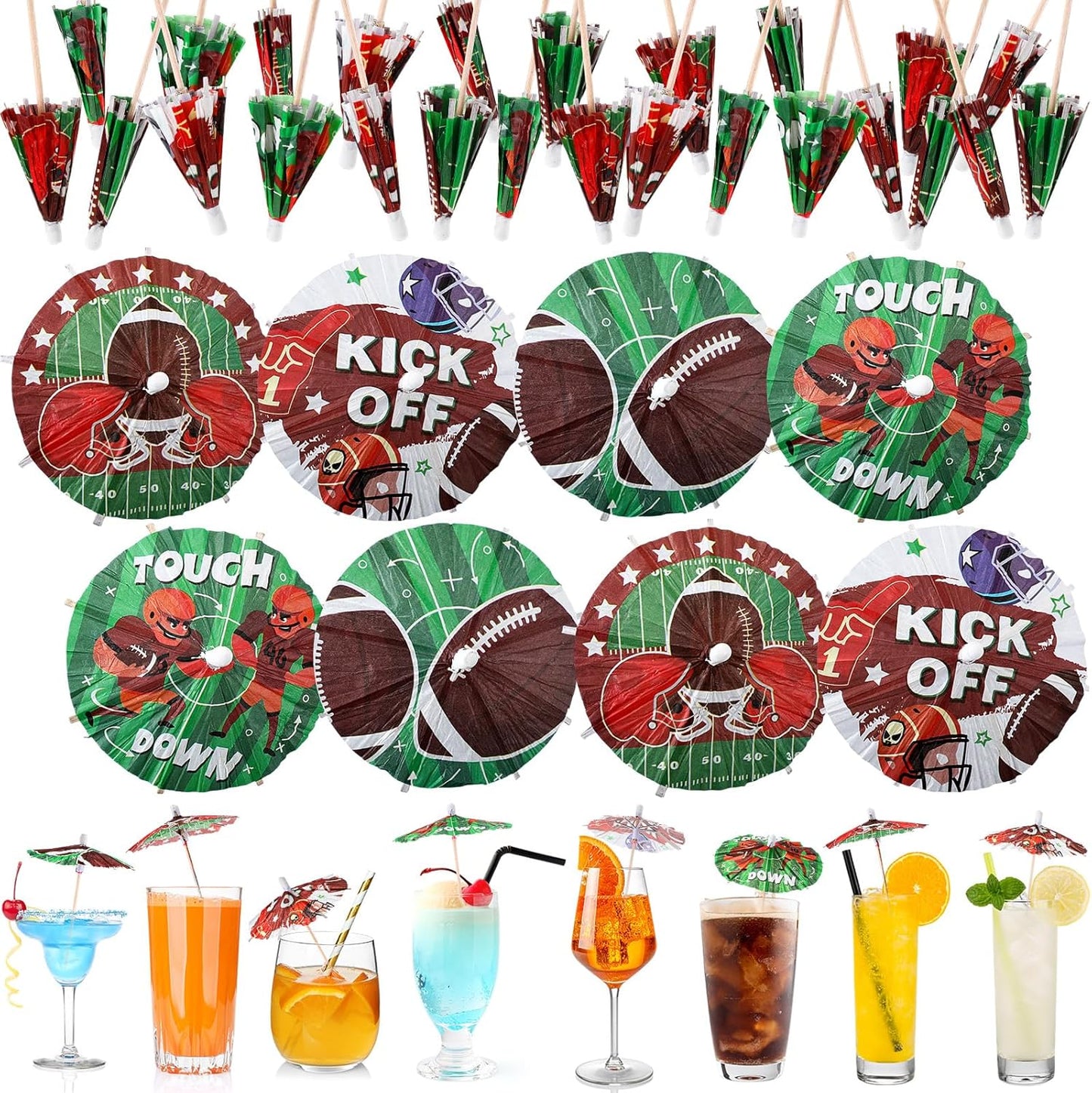 Get festive with 400 Football Drink Umbrellas by SiliFine!