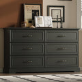Farmhouse 6 Drawers Dresser - Rustic Modern Storage for Bedroom