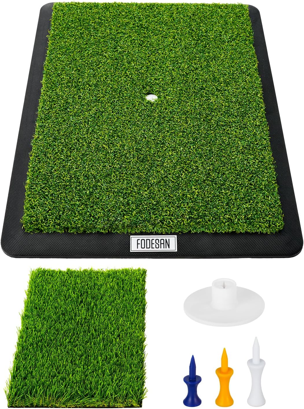 FODESAN Golf Swing Mat: Replaceable Turf, Non-Slip Base, Ideal for All Skill Levels