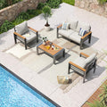 Aoxun Aluminum Patio Furniture Set 4 Seats - Oversized Outdoor