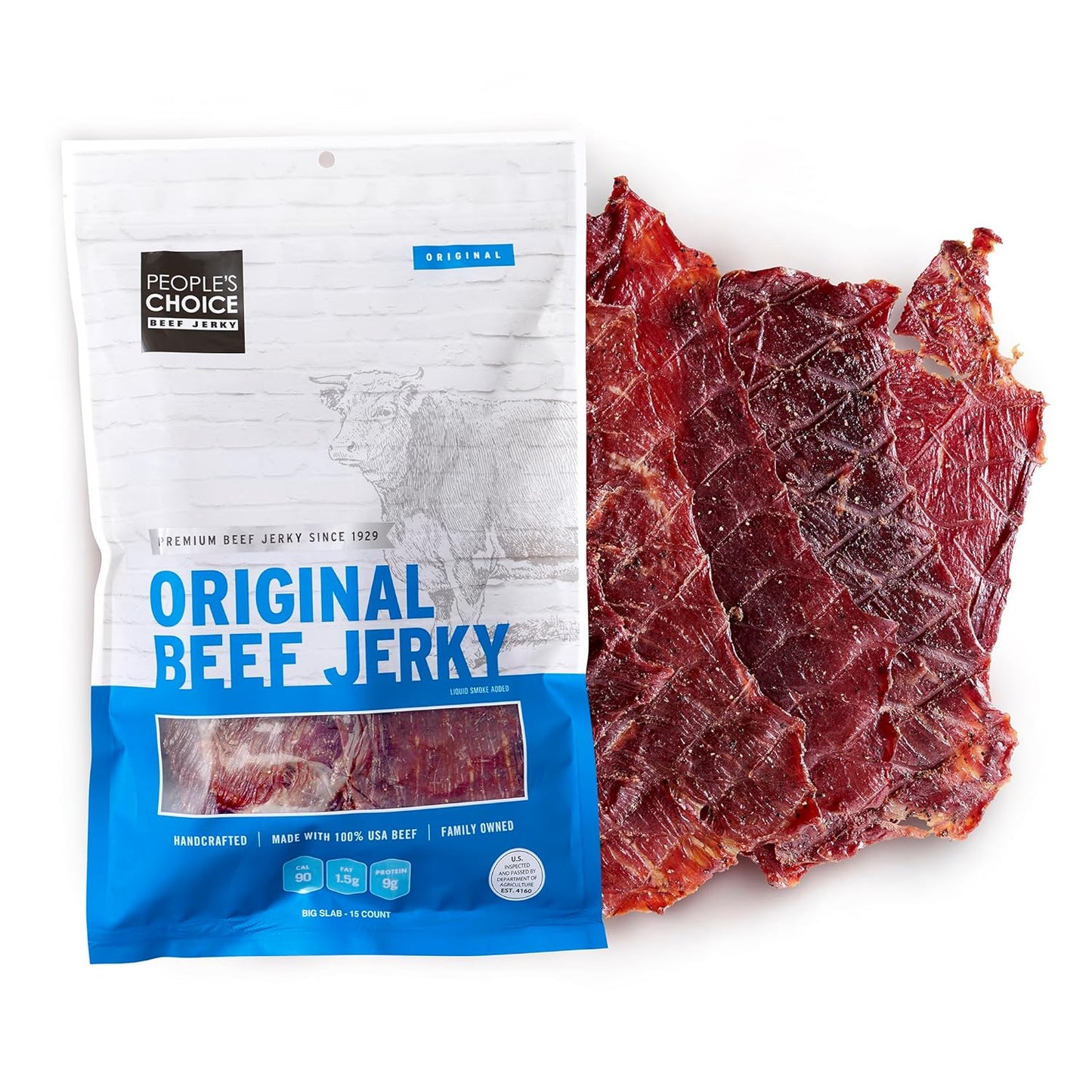 Peoples Choice Beef Jerky Original Big Slab for Protein Lovers