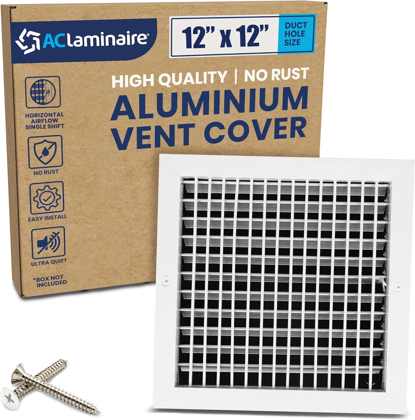 12 x 12 Duct Hole Aluminum Adjustable Air Supply Register Cover