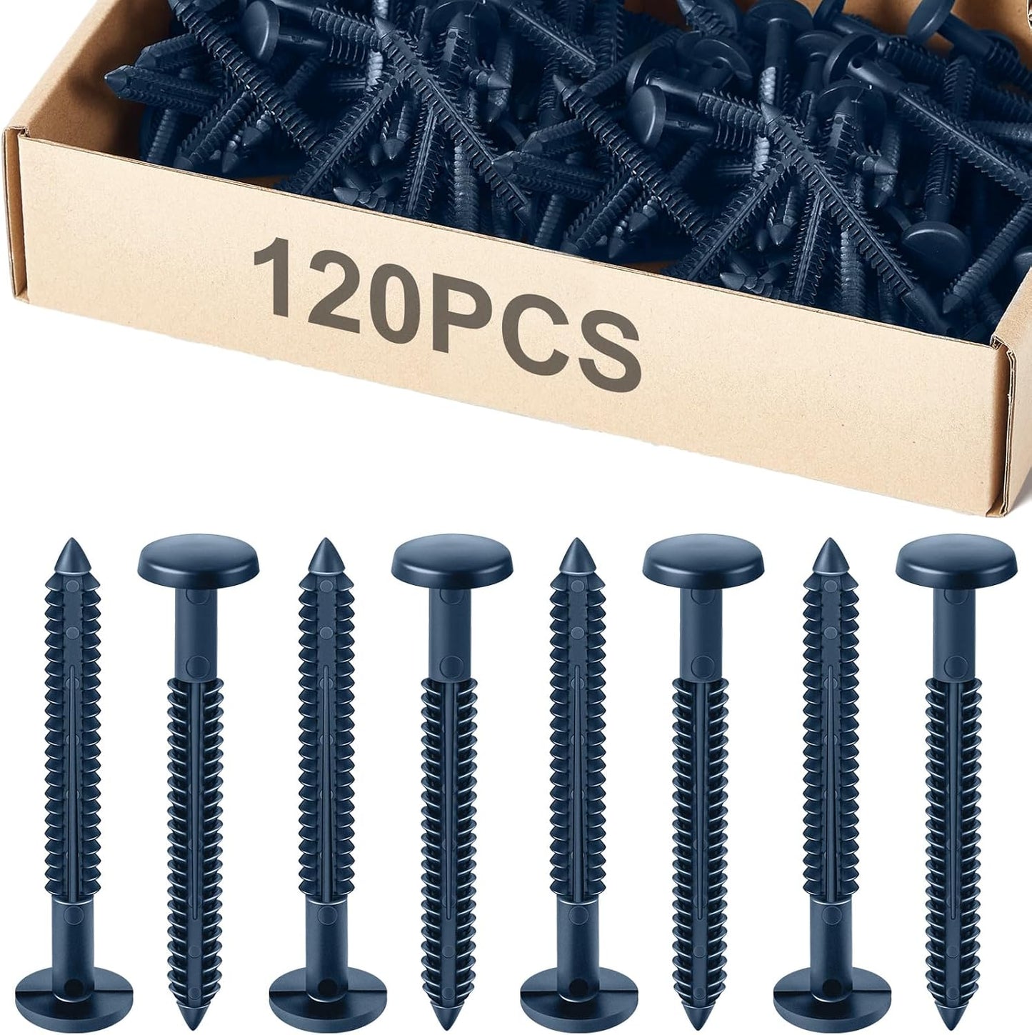 Blulu 120 Pcs 3 Inch Vinyl Shutter Fasteners for Window Panels