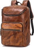Durable Leather Laptop Backpack for Men - Ideal for Travel and Hiking