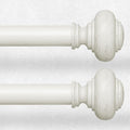 Antique White Curtain Rod 2 Pack 30 to 56 in - Heavy Duty Rustic Rod