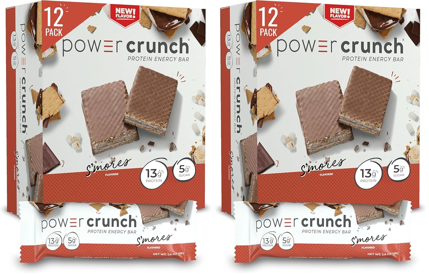 Power Crunch Protein Wafer Bars - Delicious S'Mores Snack Pack