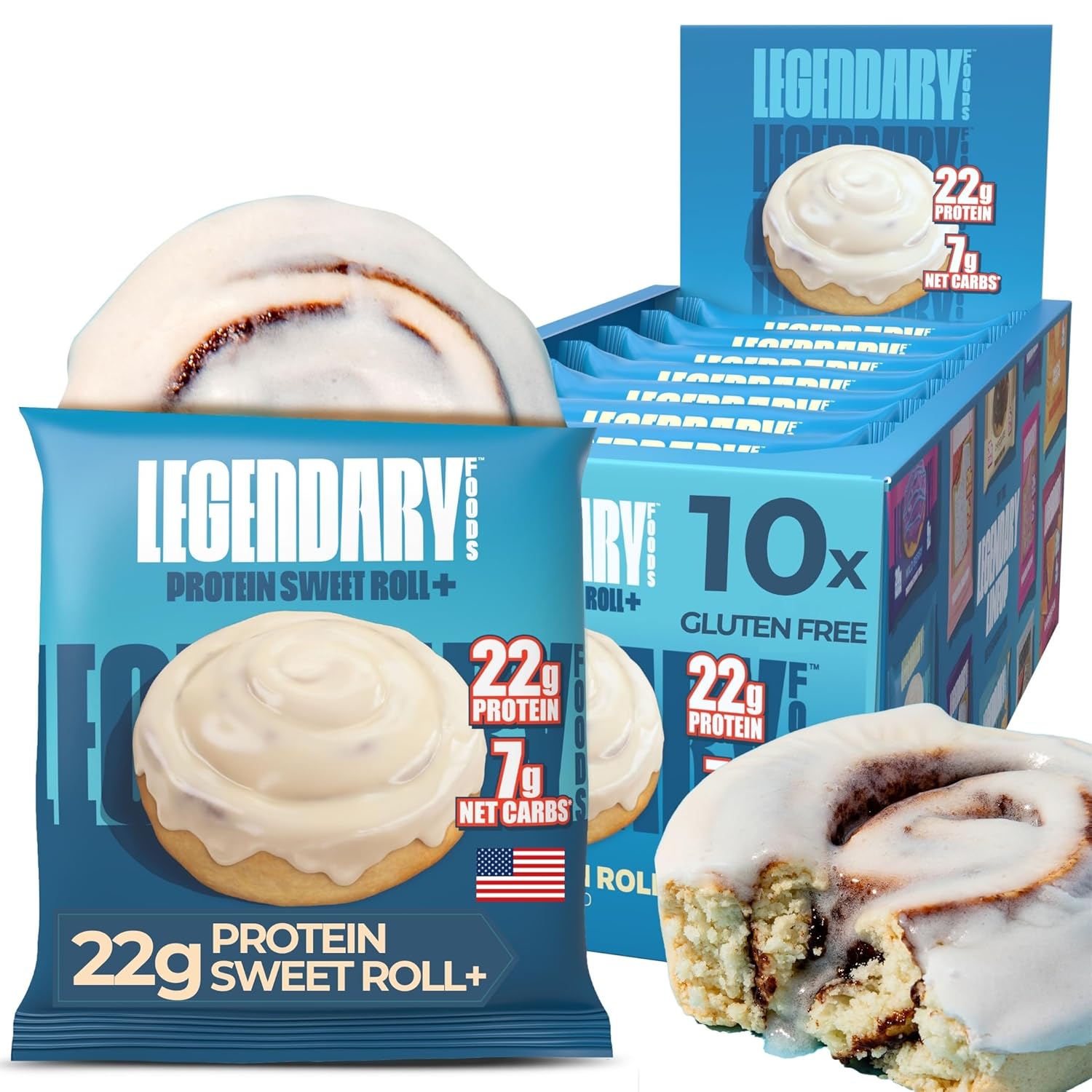 Legendary Foods Cinnamon Roll Protein Bars for Healthy Snacking