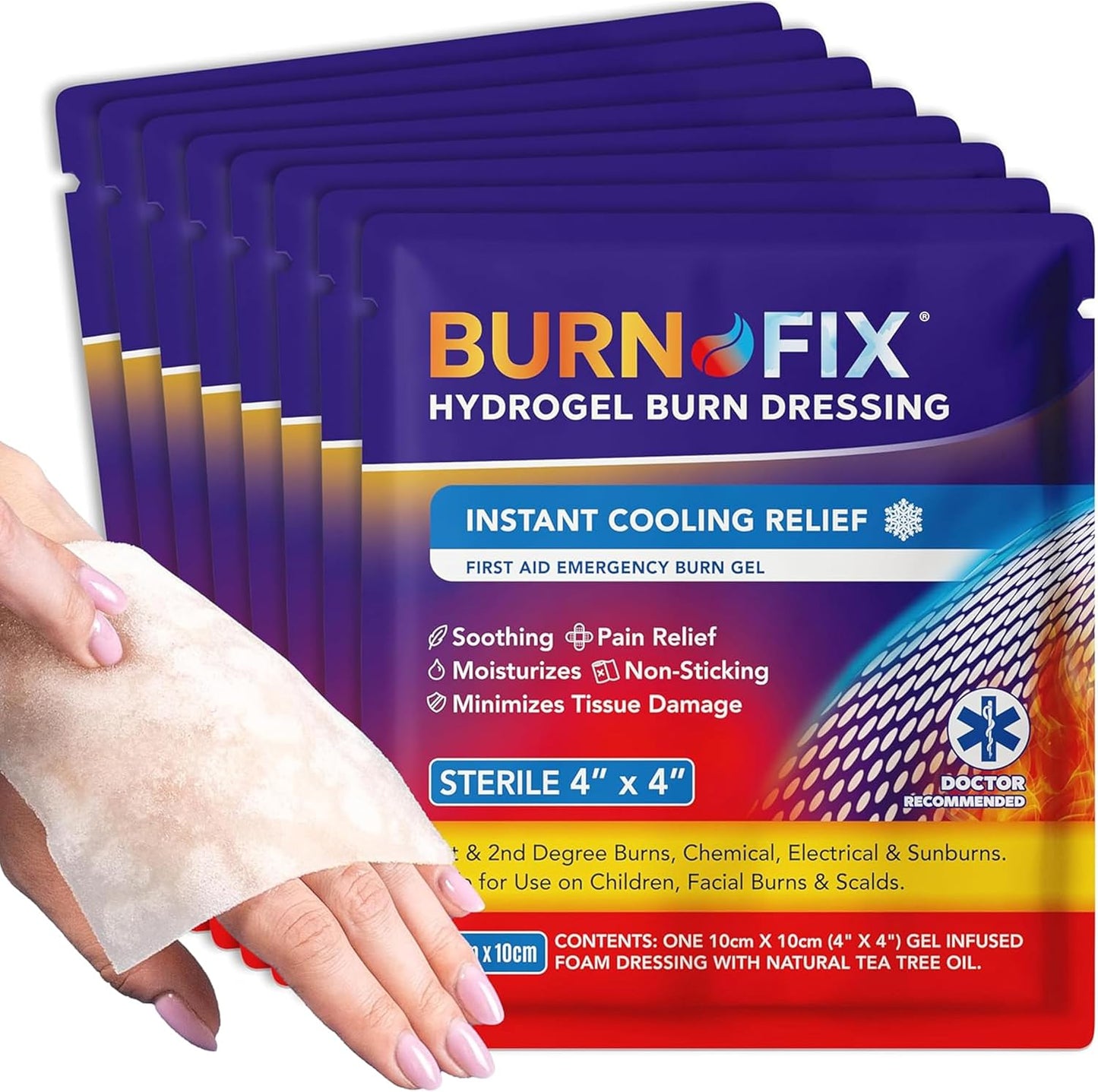 BurnFix Hydrogel Burn Dressings for Instant Cooling Relief