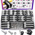 Taiss 270PCS Cable Clamps Assortment Kit - Stainless Steel Loop Clamps