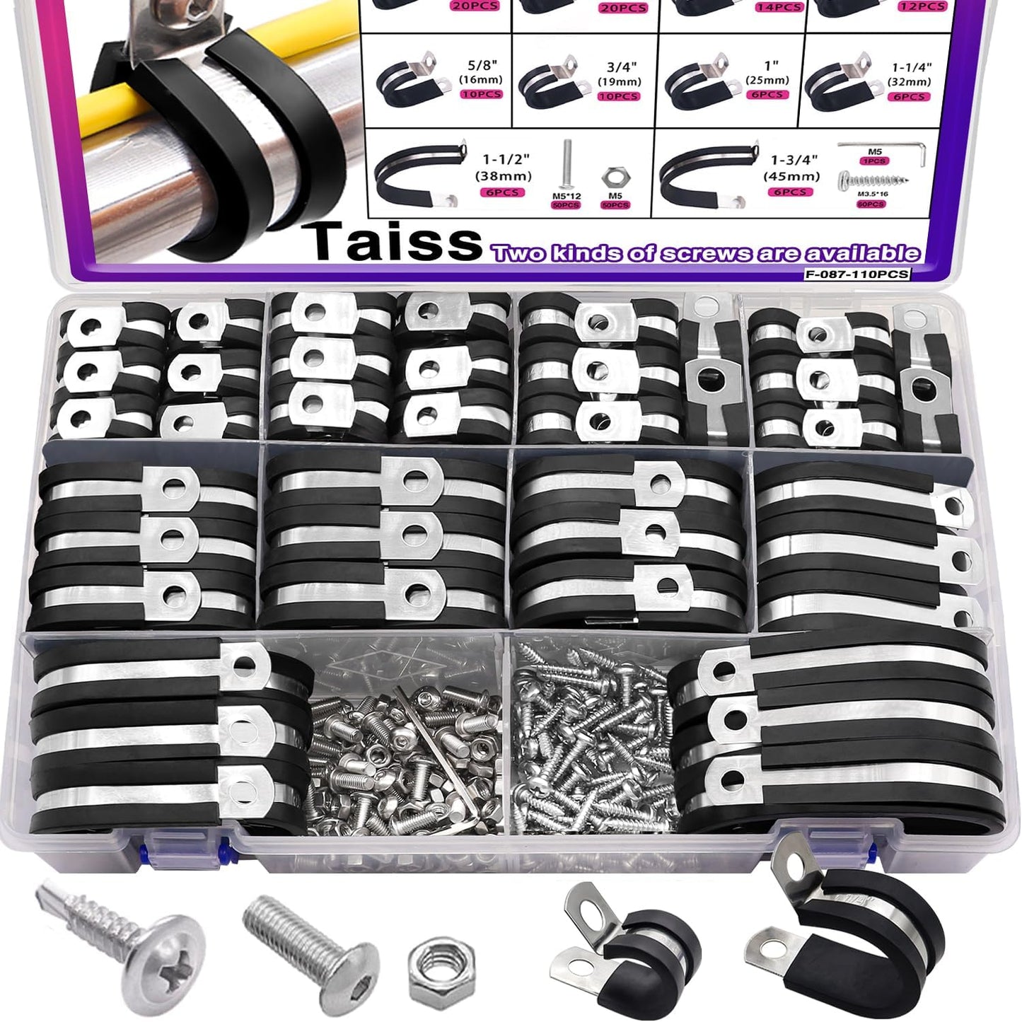 270PCS Cable Clamps Assortment Kit for All Your Needs