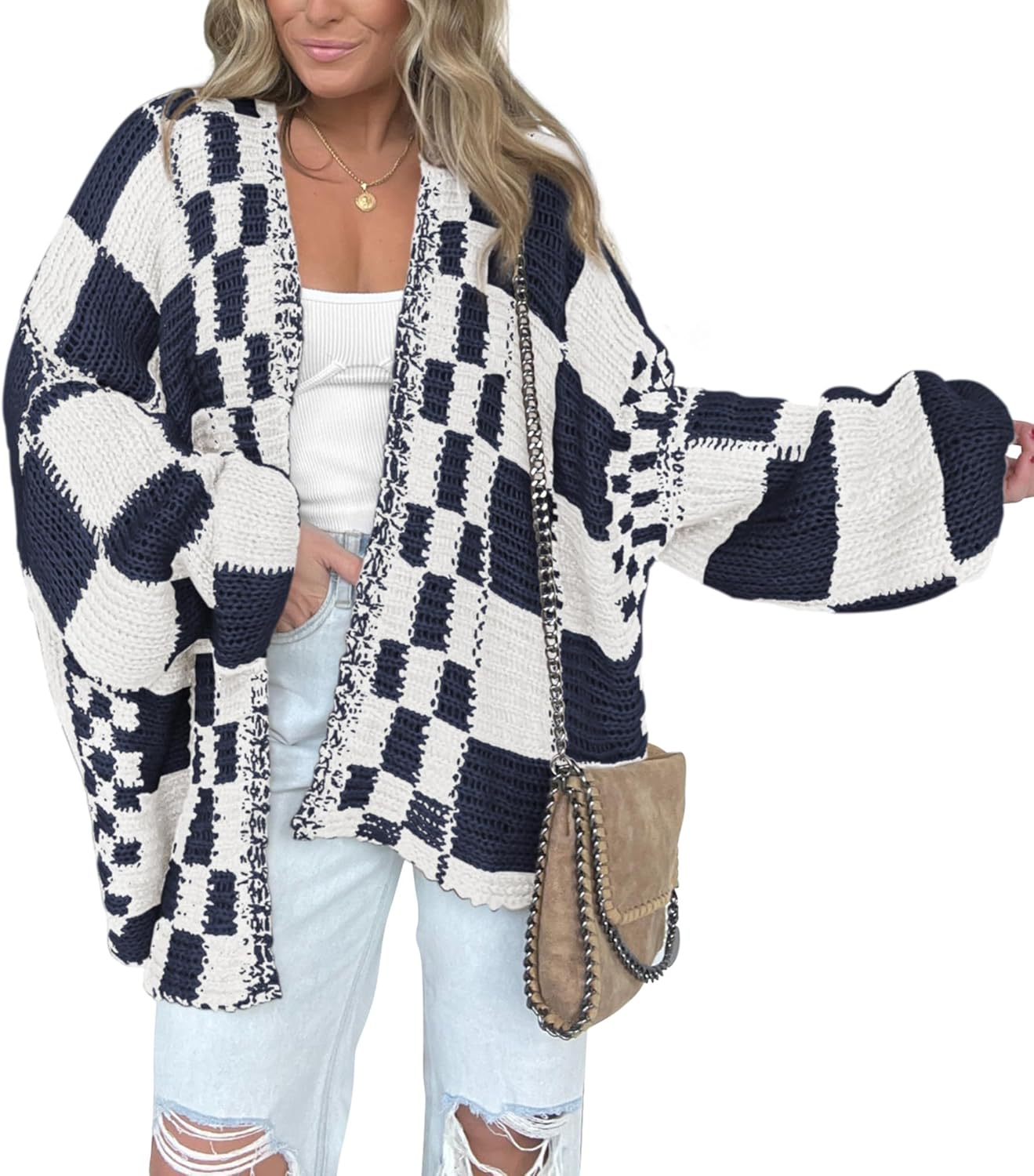 BTFBM Casual Cardigan Sweater for Women Fall 2025 Fashion