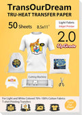 TransOurDream Upgraded Iron on Heat Transfer Paper for T Shirts - Pack