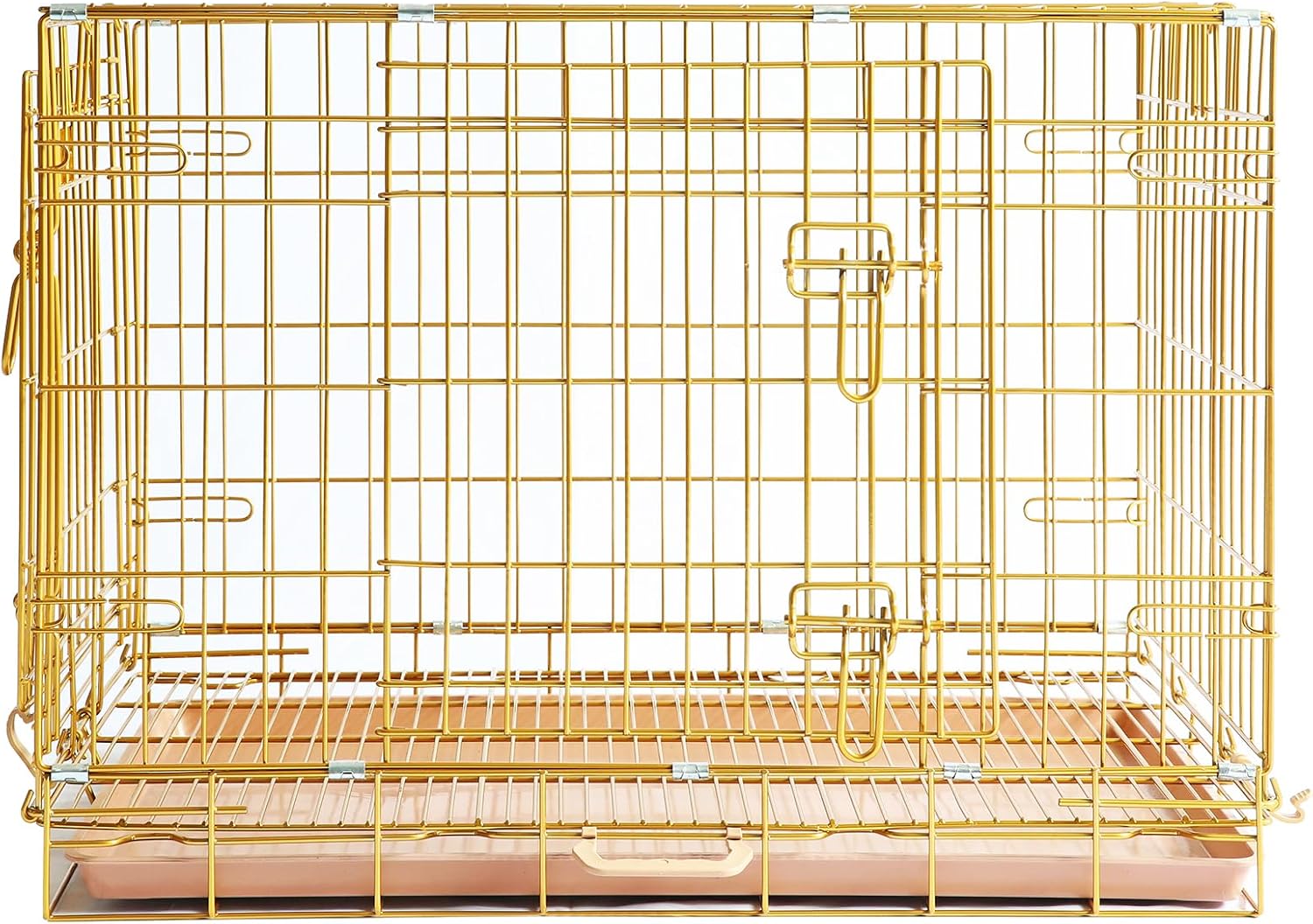 30 Inch Copper Gold Dog Crate for Medium-Small Dogs - Portable