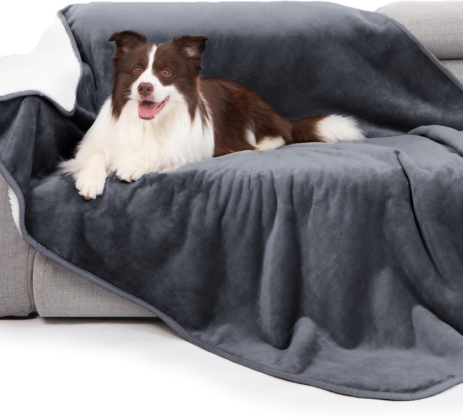 gogobunny Waterproof Bed Blanket for Pets, Reversible Sherpa