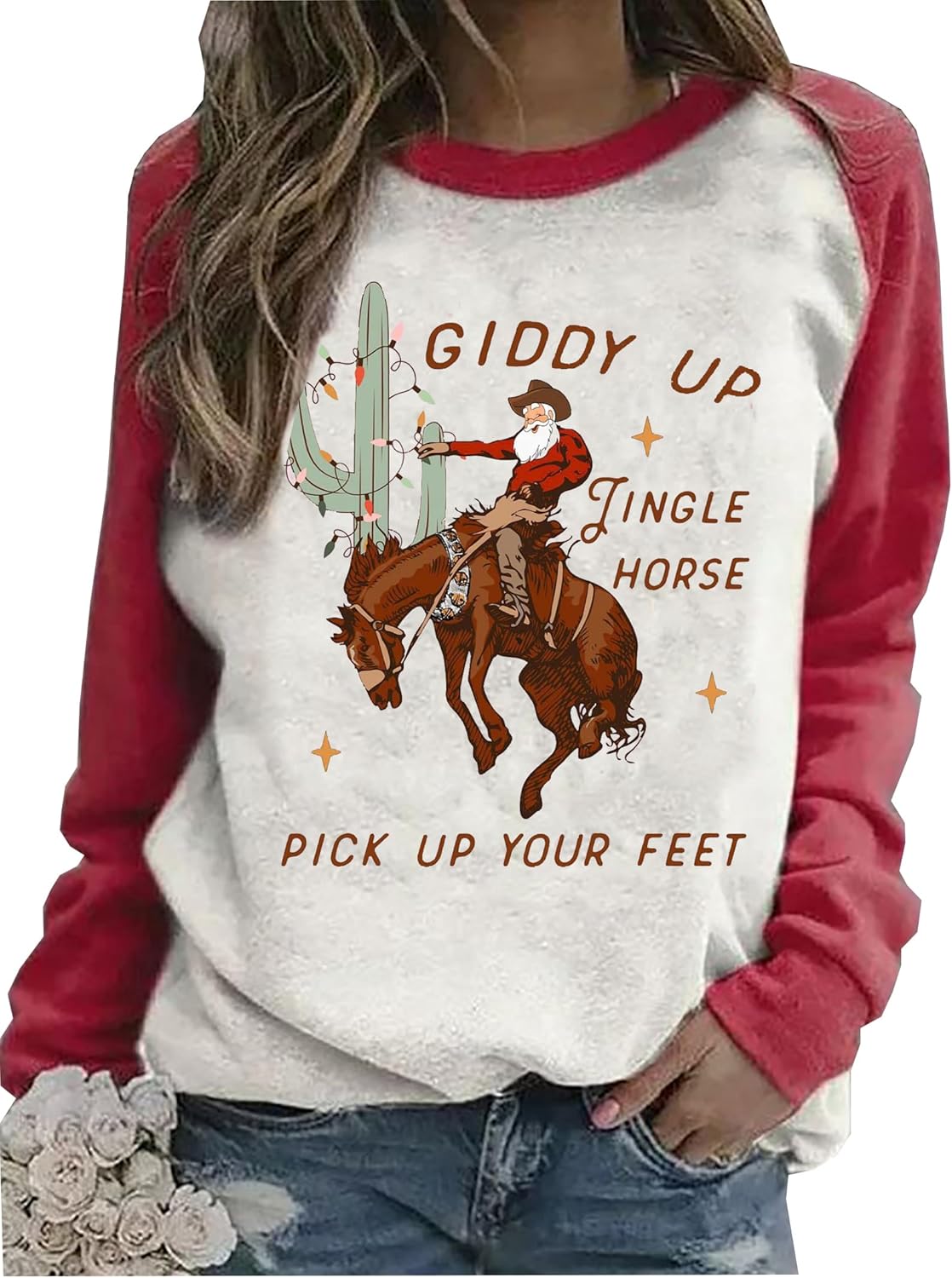 Santa Cactus Pullover, Country Holiday Cheer