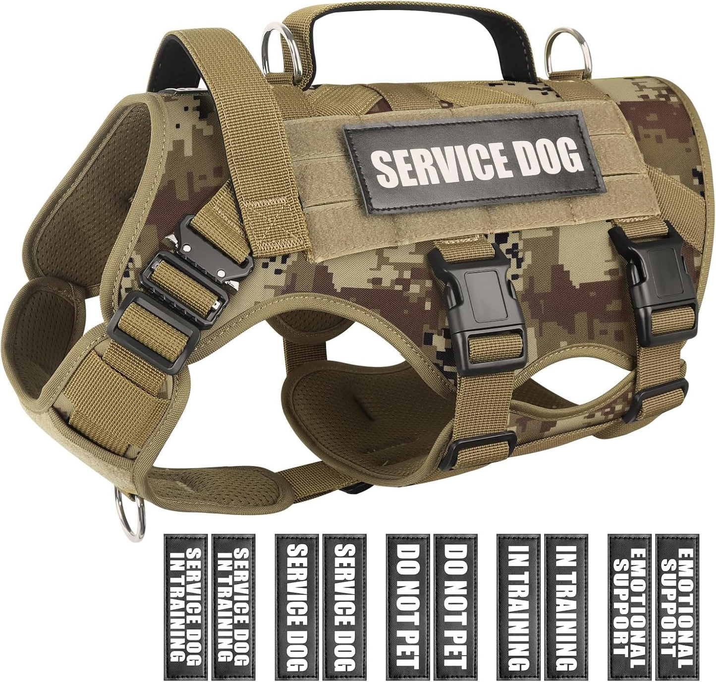 WINSEE Service Dog Vest Harness for Large Dogs with Patches