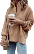 Imily Bela Womens Tunic Sweater 1/4 Zip Pullover - Cozy, Stylish Fit