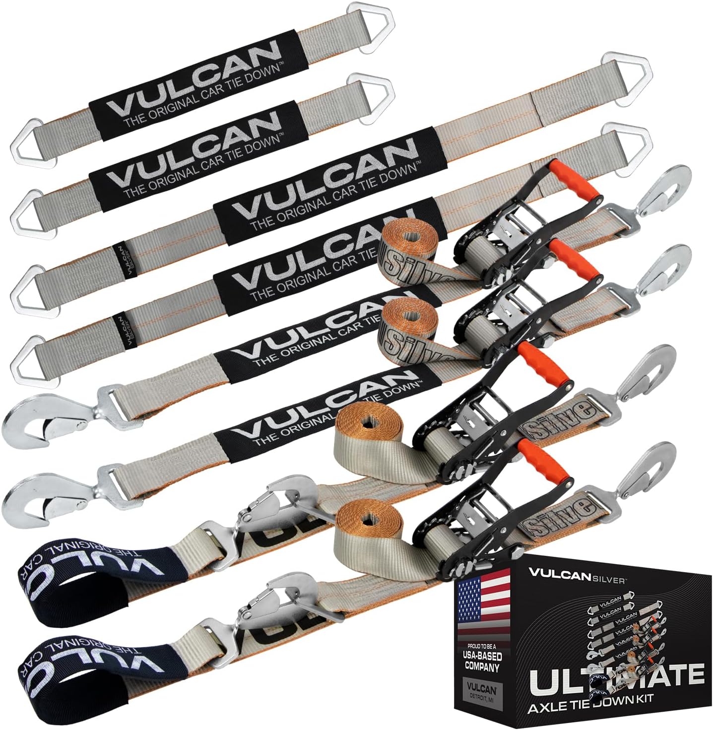 VULCAN Ultimate Axle Tie Down Kit for Secure Vehicle Transport
