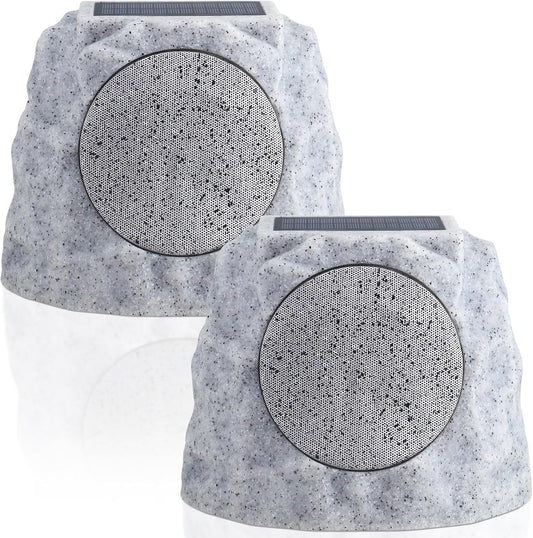 Solar Rock Speakers Outdoor Water-Resistant for Garden BBQ