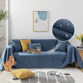 Waterproof Dark Blue Sofa Cover 71x71 in - Pet-Friendly Protection
