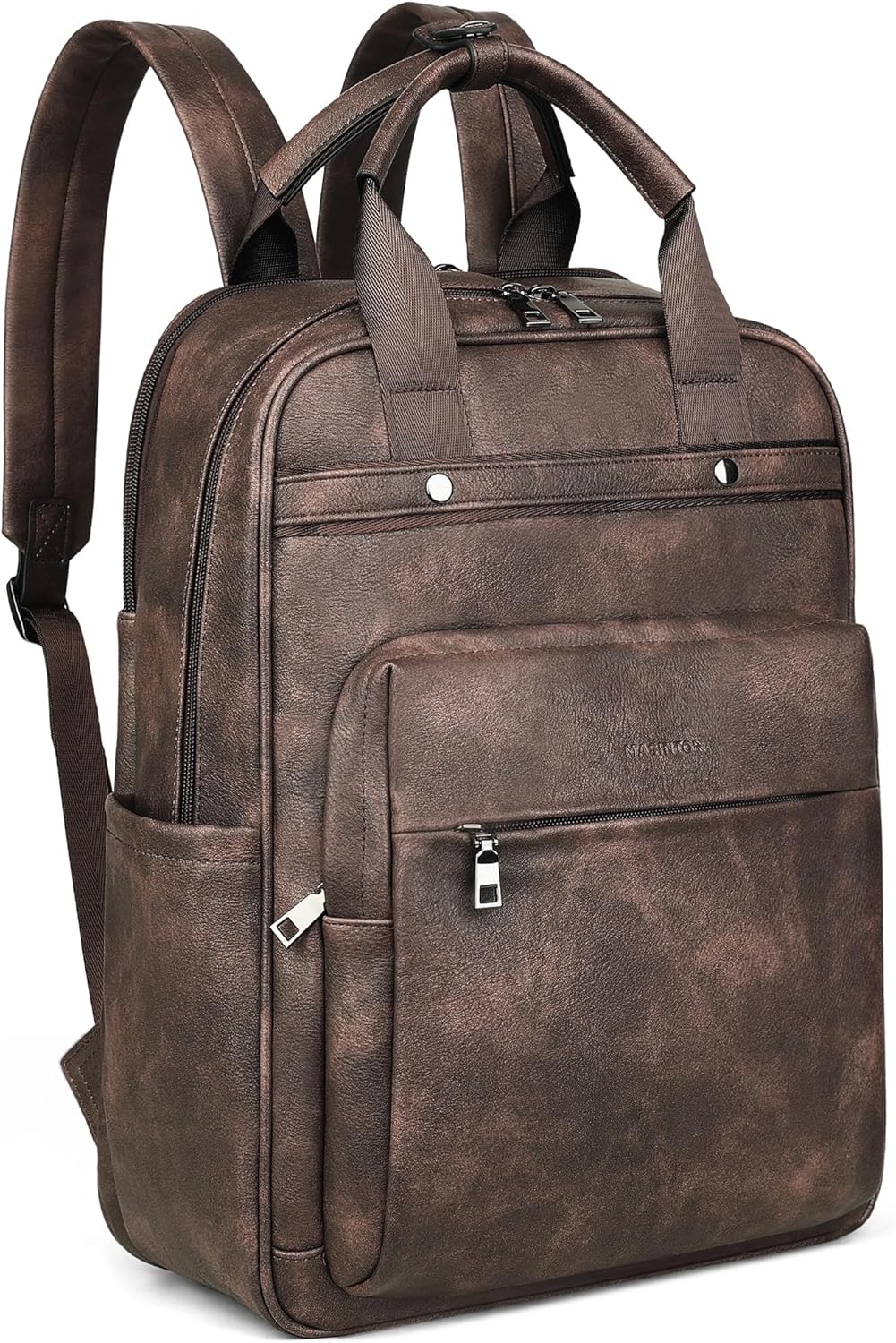 Stylish Leather Laptop Backpack for Women with Large Capacity