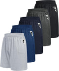 Athletic Gym Mens Shorts - 5 Pack Quick Dry Workout Shorts Shoes