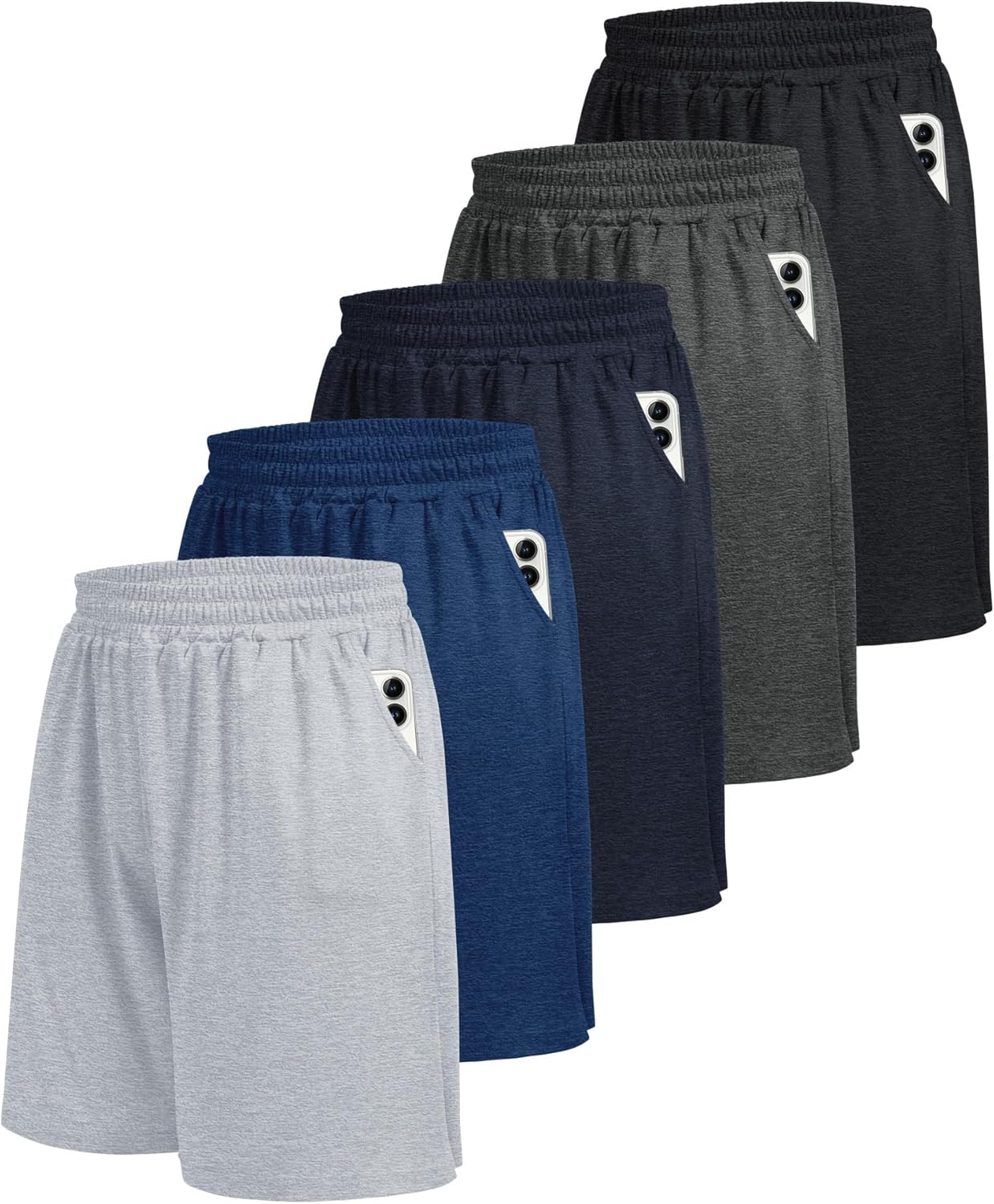 5 Pack Athletic Gym Mens Shorts for Quick Dry Basketball Wear