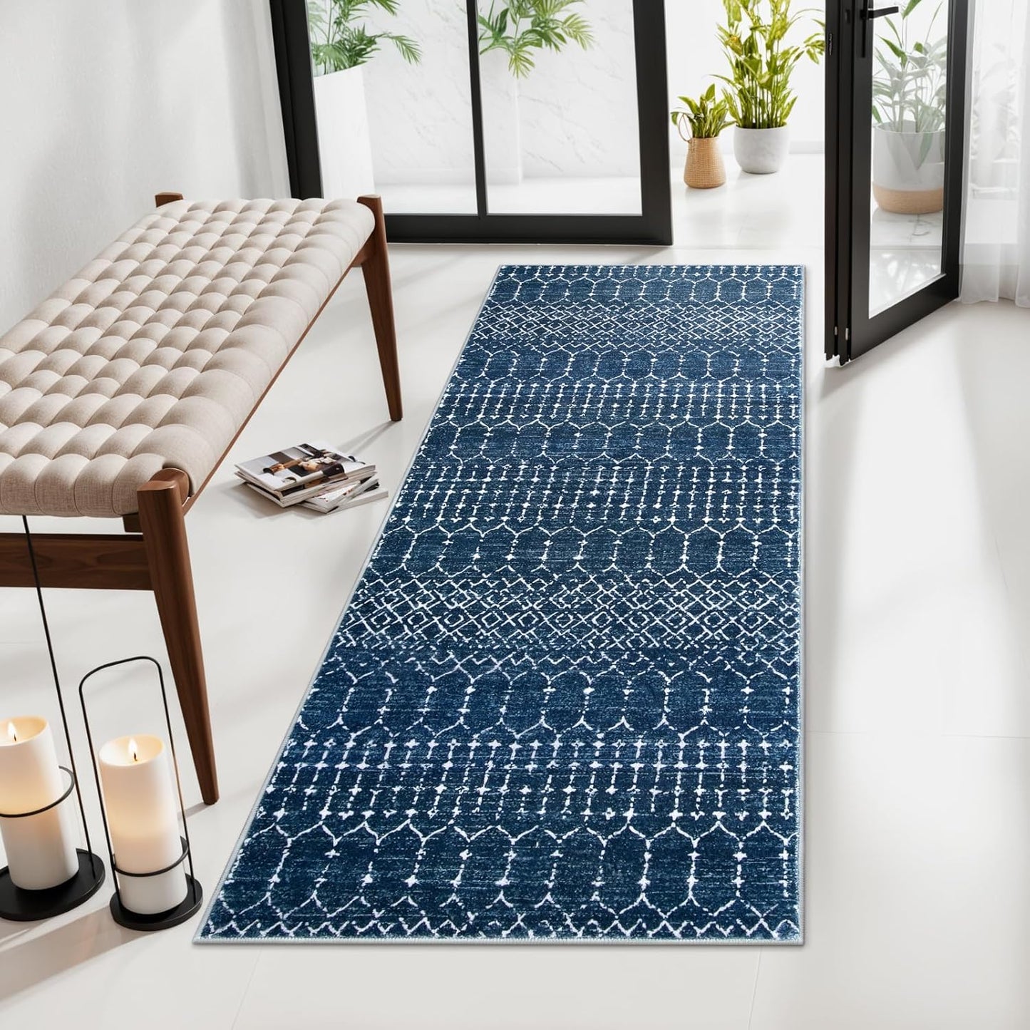 Lahome Moroccan Runner Rugs for Hallway - Non-Slip & Stylish