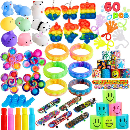 60-Pc Fun Fidget Toys Set for Kids by JOYIN