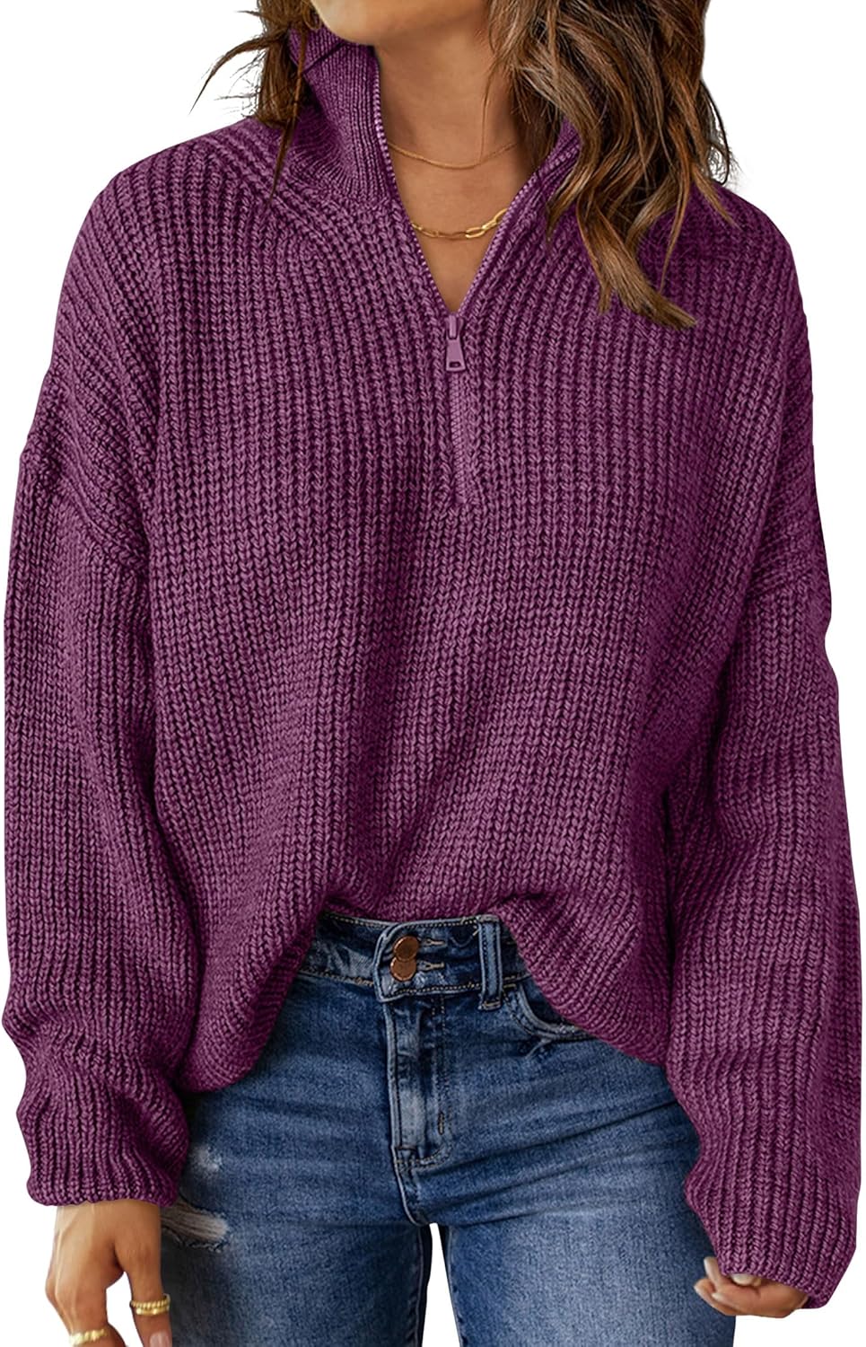 MEROKEETY Women's 2024 Long Sleeve Chunky Knit Sweater for Style