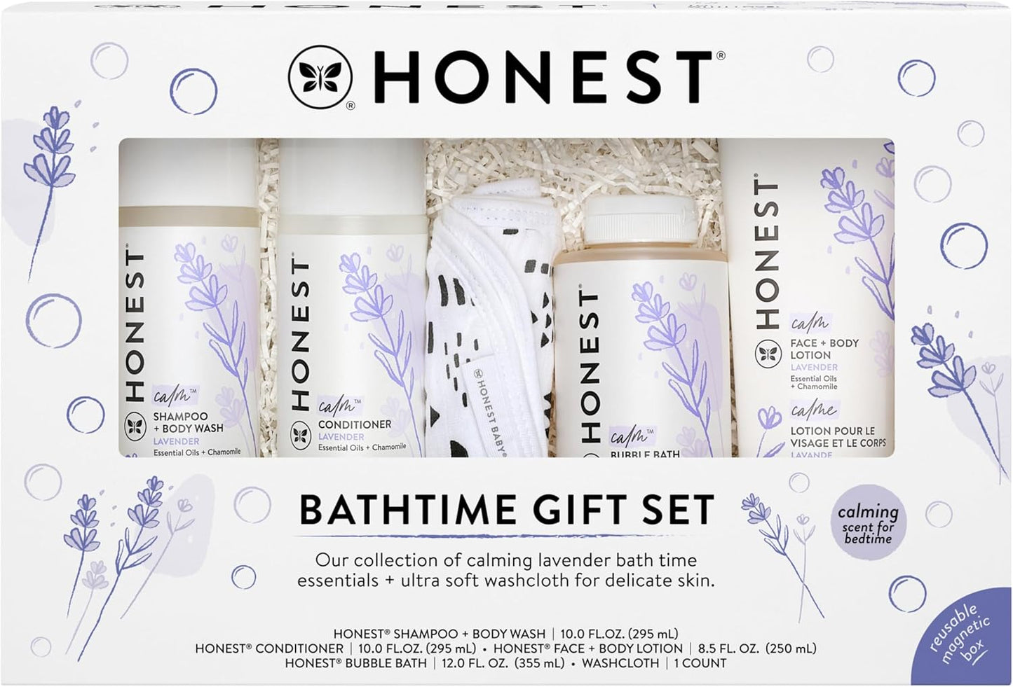 Calming Lavender Bathtime Gift Set for Sensitive Skin Care