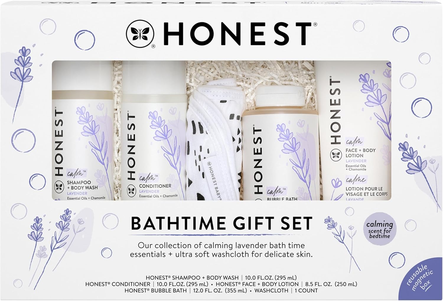 Calming Lavender Bathtime Gift Set for Sensitive Skin Care