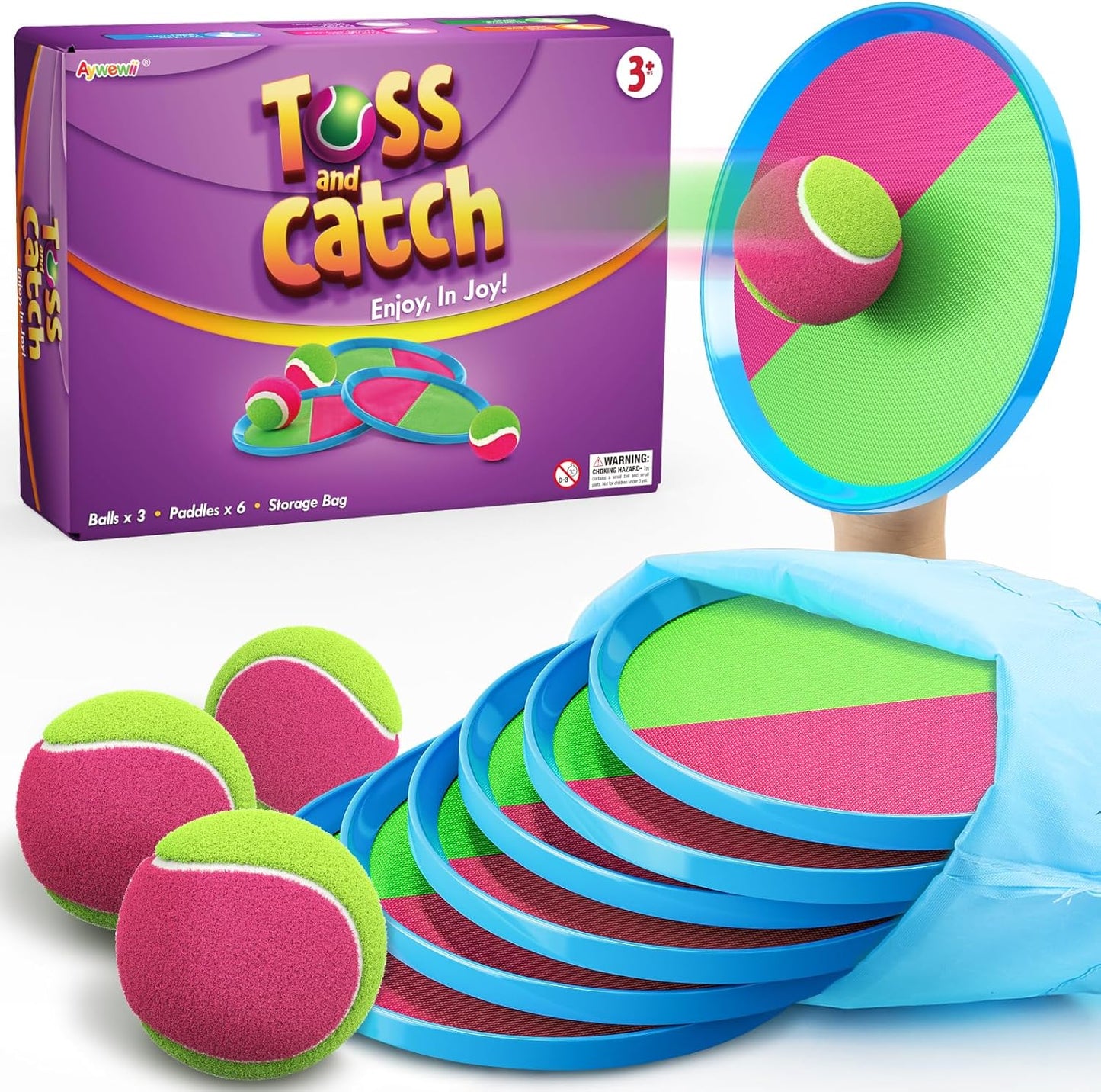 Aywewii Fun Toss and Catch Ball Set for Kids Outdoor Games