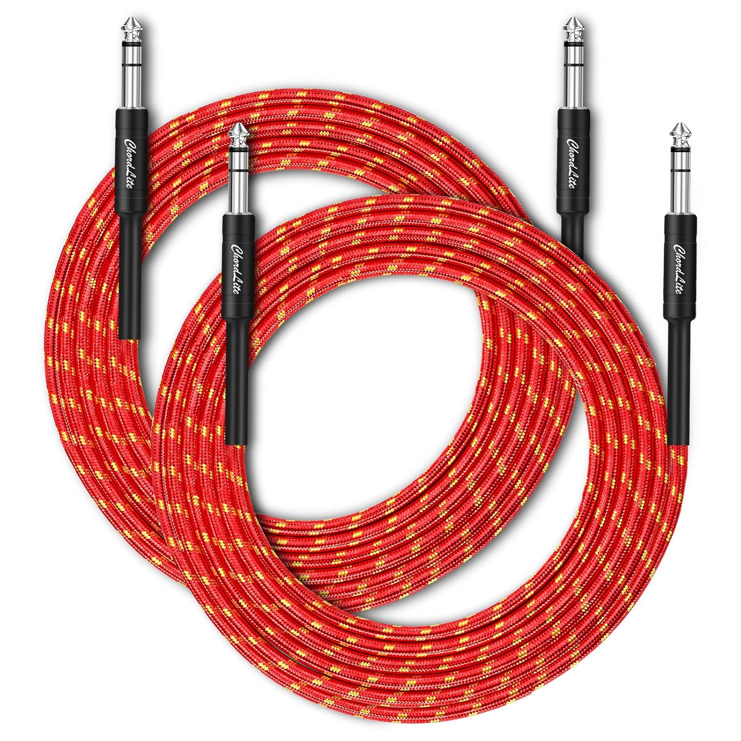 ChordLite 2 Pack 10FT Guitar Cables - Premium Sound for All Instruments