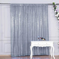 Dusty Blue Sequin Photo Booth Backdrop 8ft - Seamless Rod Pockets