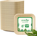 ECOLipak 6 in Compostable Palm Leaf Plates 100 Pack - Durable