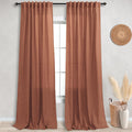 KOUFALL 9FT Curtains for Living Room - Linen Boho Drapes Terracotta