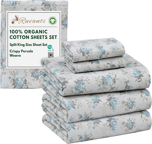 100% Organic Cotton Sheets for Split King - Soft & Durable