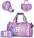 Girl Gym Bag with Shoe Compartment - Personalized Tween Travel Set